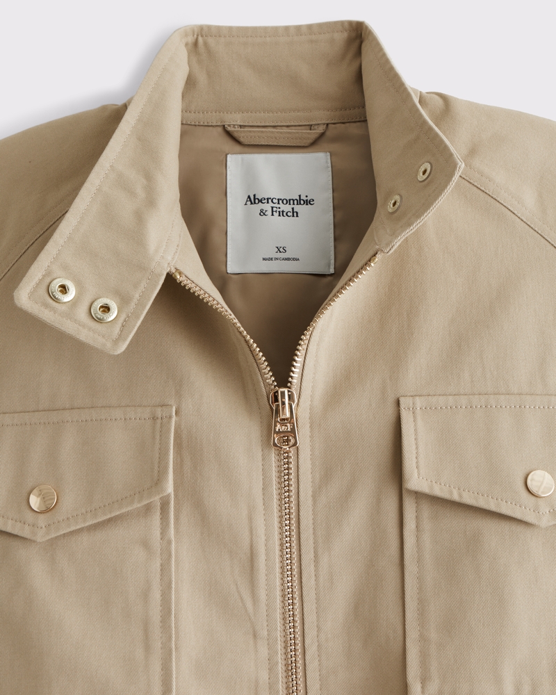 Relaxed Twill Bomber Jacket(creamy brown,XXS)