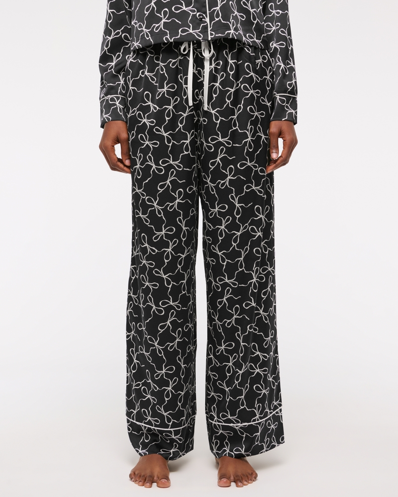 Satin Sleep Pant(black bow,XXS)