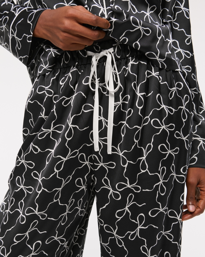 Satin Sleep Pant(black bow,XXS)