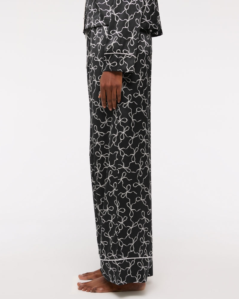 Satin Sleep Pant(black bow,XXS)