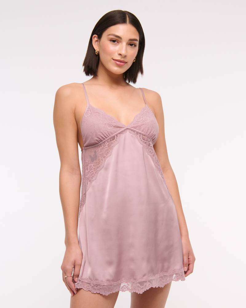 Sheer Lace-Trim Nightie