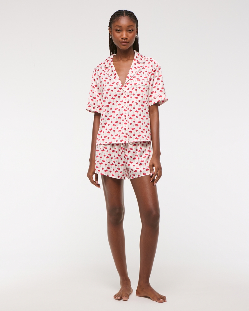 Short-Sleeve Sleep Shirt(cherry pattern,XXS)