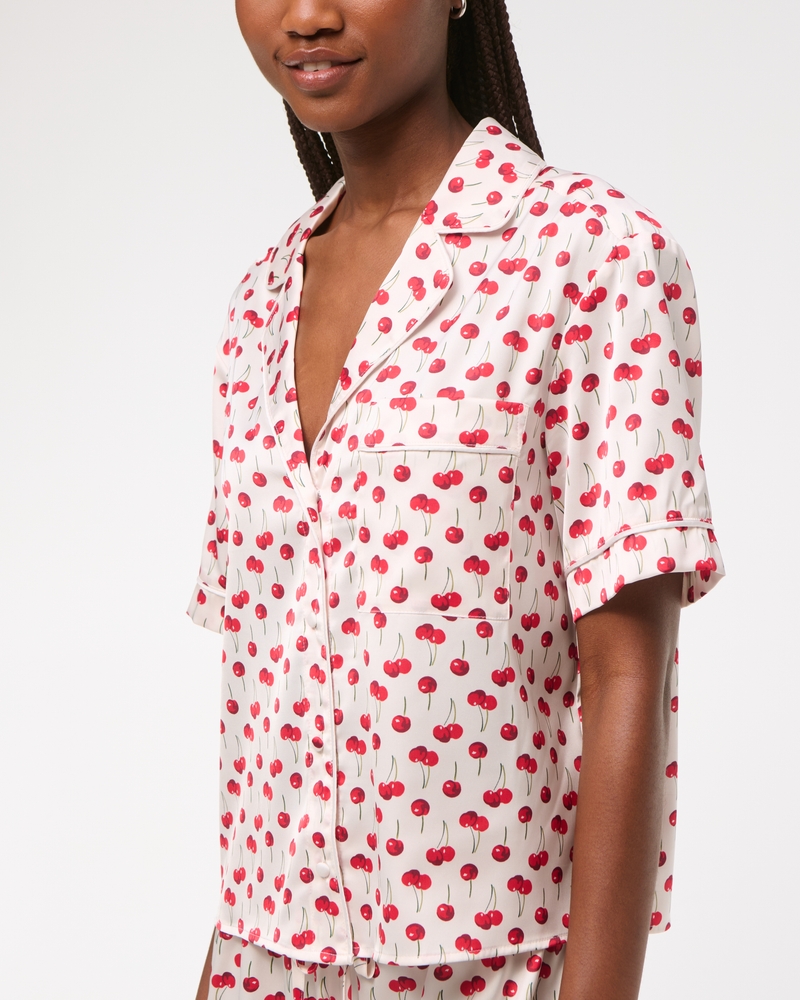 Short-Sleeve Sleep Shirt(cherry pattern,XXS)