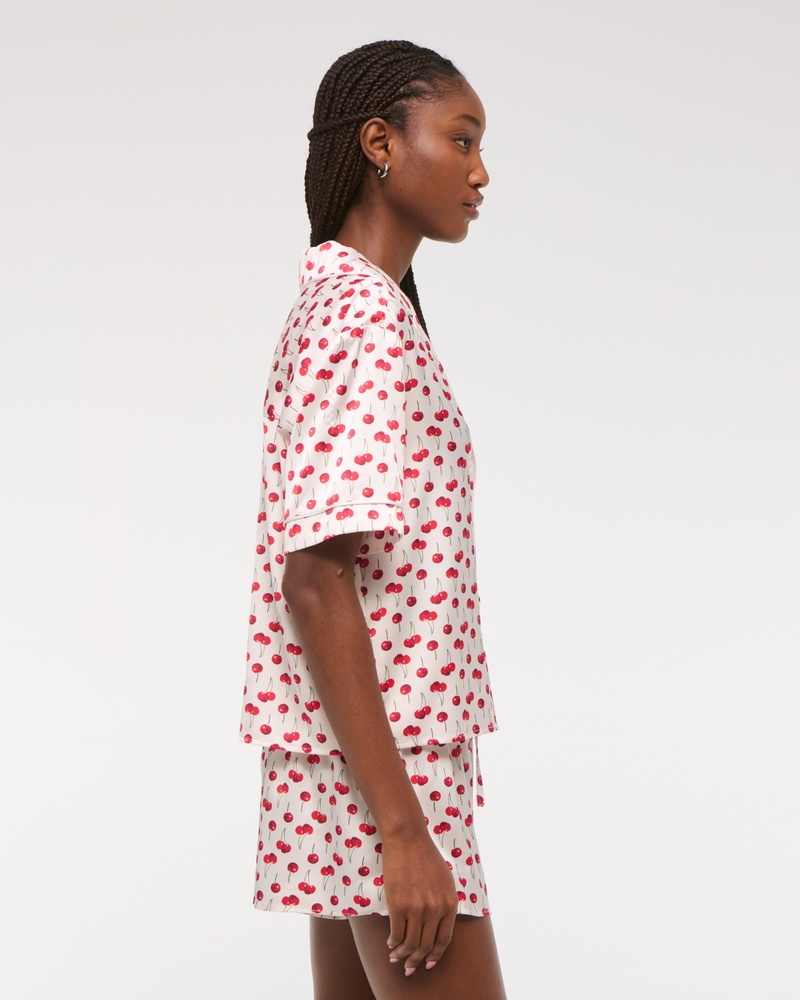 Short-Sleeve Sleep Shirt(cherry pattern,XXS)