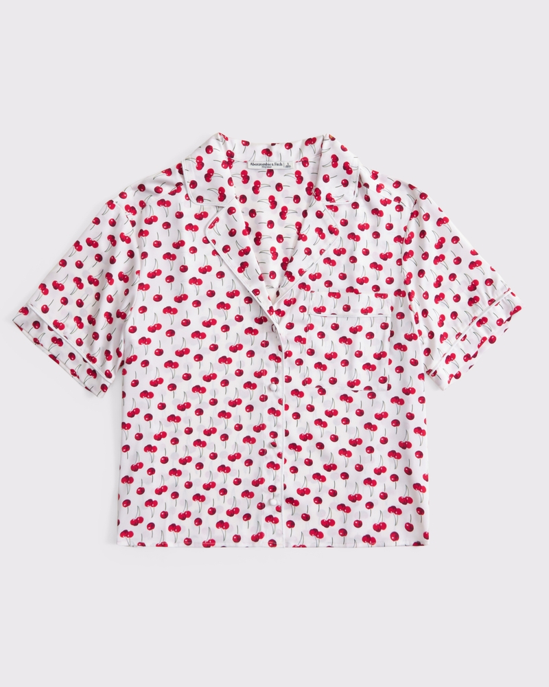 Short-Sleeve Sleep Shirt(cherry pattern,XXS)
