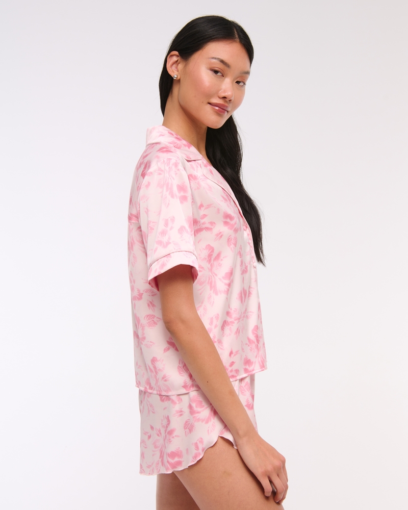 Short-Sleeve Sleep Shirt(pink floral,XXS)