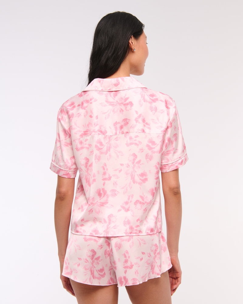 Short-Sleeve Sleep Shirt(pink floral,XXS)