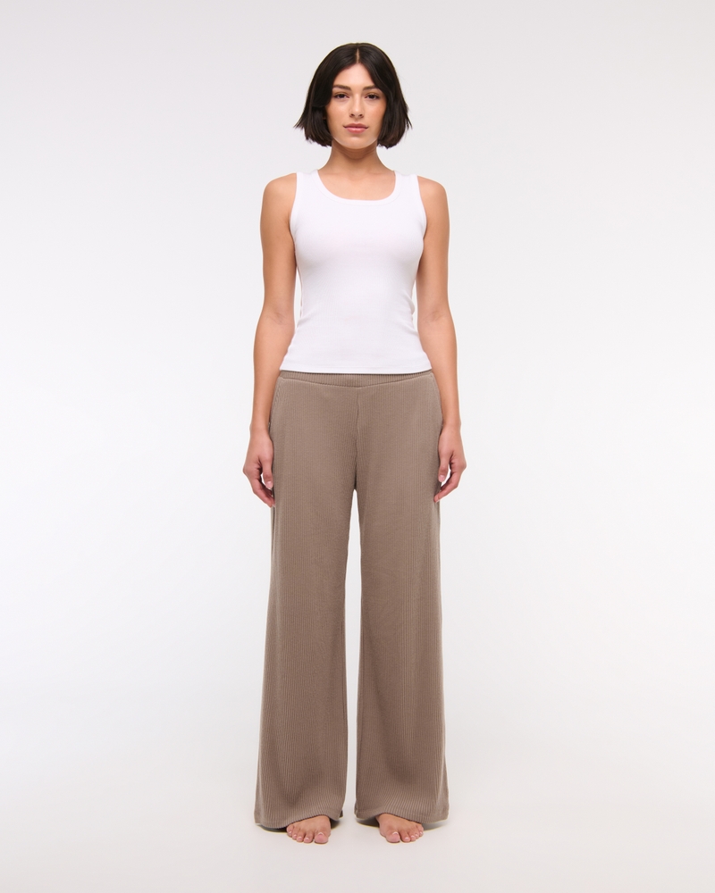 Brushed Rib Wide Leg Sweatpant