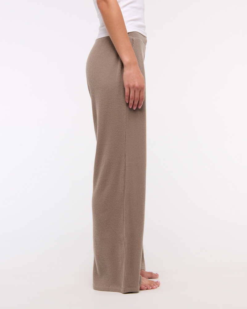 Brushed Rib Wide Leg Sweatpant(taupe,XXS)