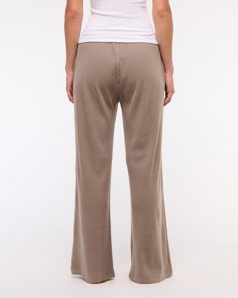 Brushed Rib Wide Leg Sweatpant(taupe,XXS)