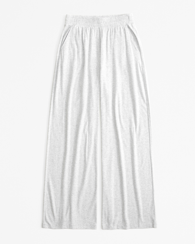 Cozy Lounge Knit Wide Leg Sweatpant(light gray,XXS)
