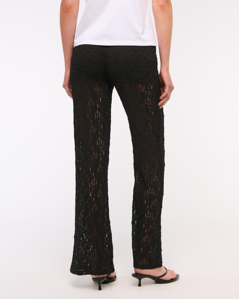 High Rise Knit Lace Pant(black,XXS)