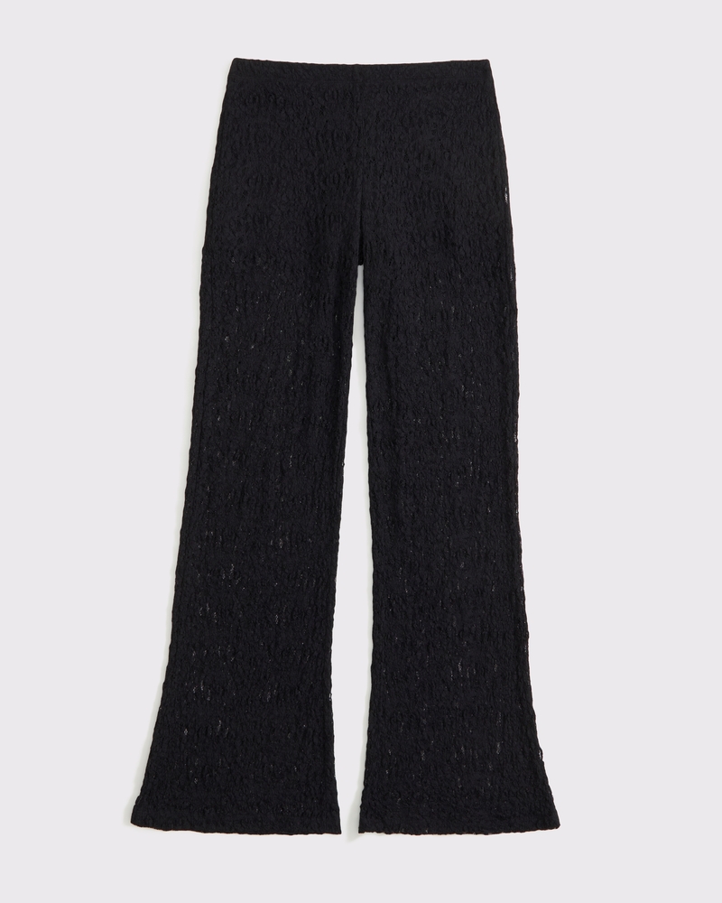 High Rise Knit Lace Pant(black,XXS)