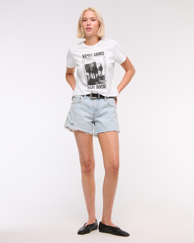 Mid Rise A-Line Short(light destroy,23)