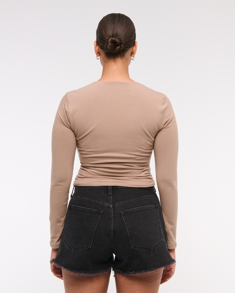 Curve Love High Rise Mom Short(black destroy,23)