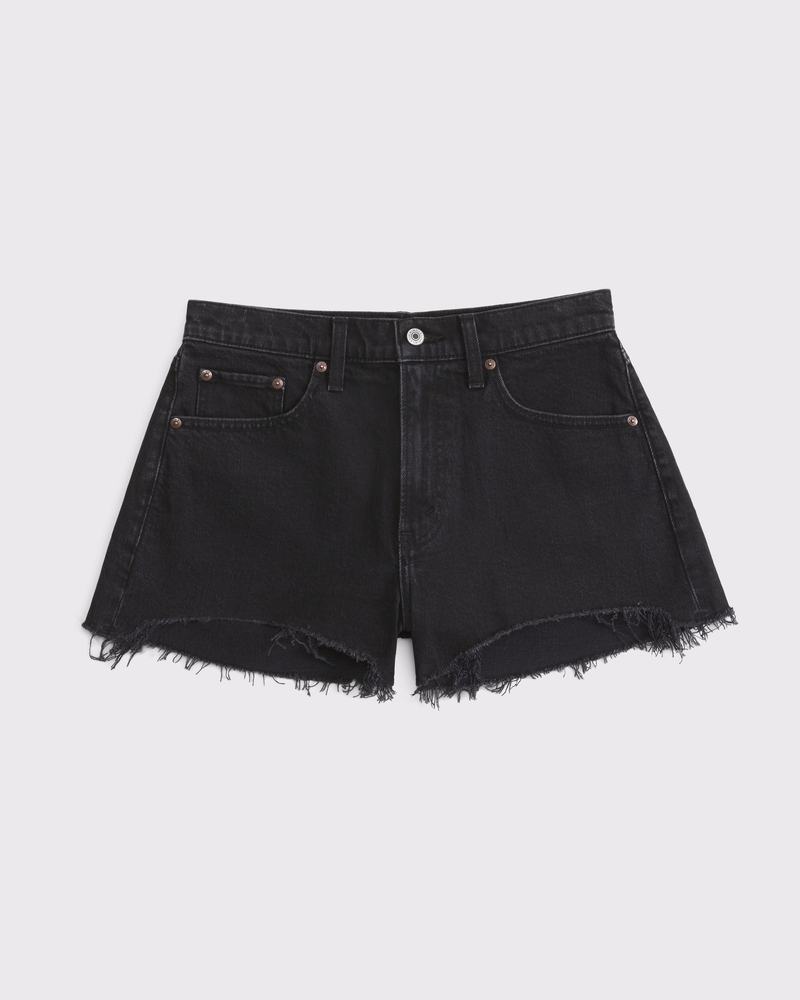 Curve Love High Rise Mom Short(black destroy,23)