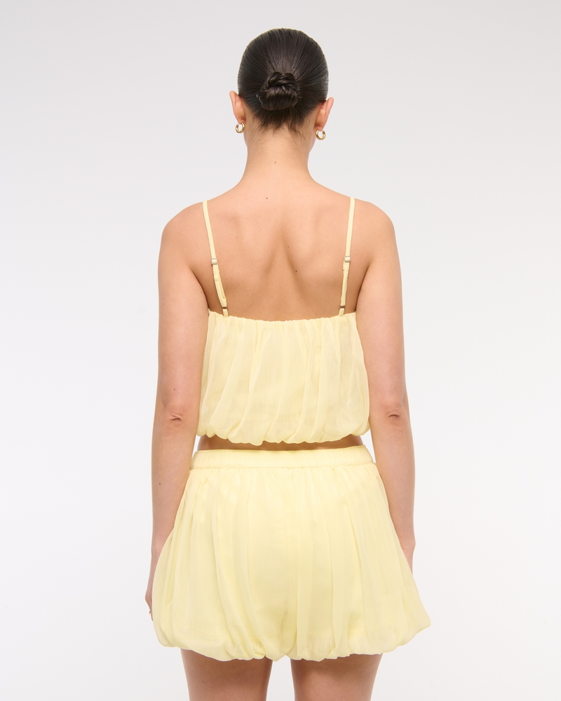 Mid Rise Bubble Hem Short(pastel yellow,XXS)