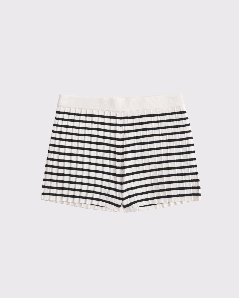 Pleated Sweater Short(cream stripe,XXS)