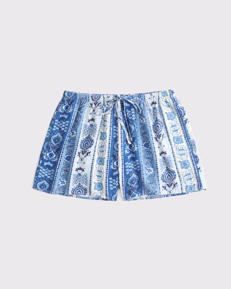 High Rise Flirty Short(blue pattern,XXS)