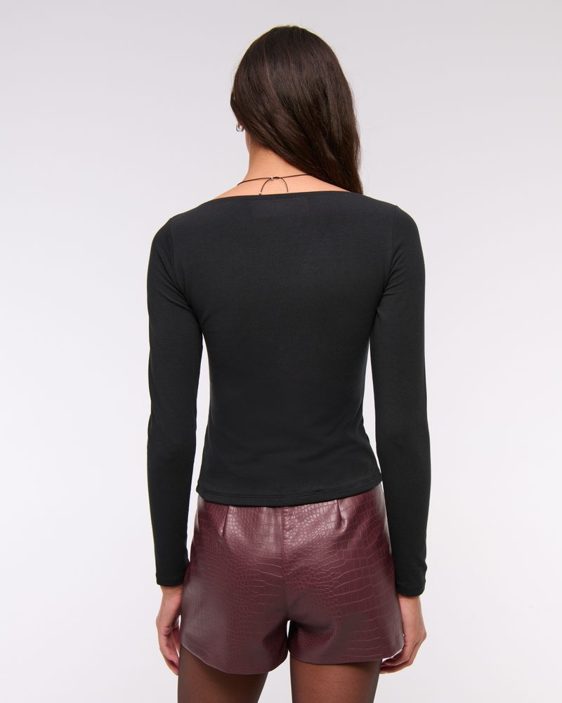 Stretch Vegan Leather Micro Short(red wine,23)