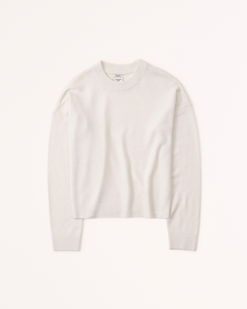 Cashmere Crew Sweater(white,XXS)