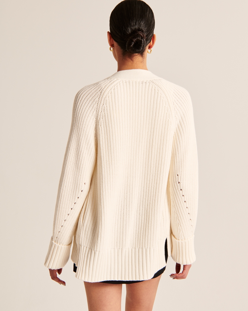 Easy Long-Length Cardigan(white,XXS)
