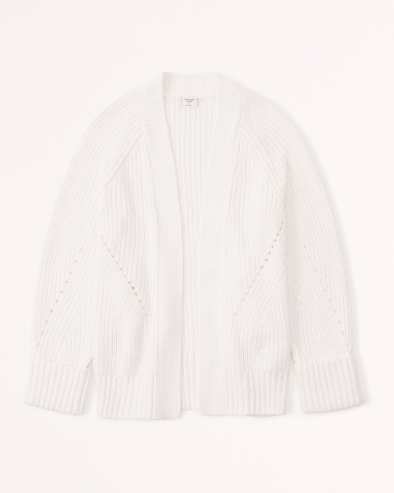 Easy Long-Length Cardigan(white,XXS)
