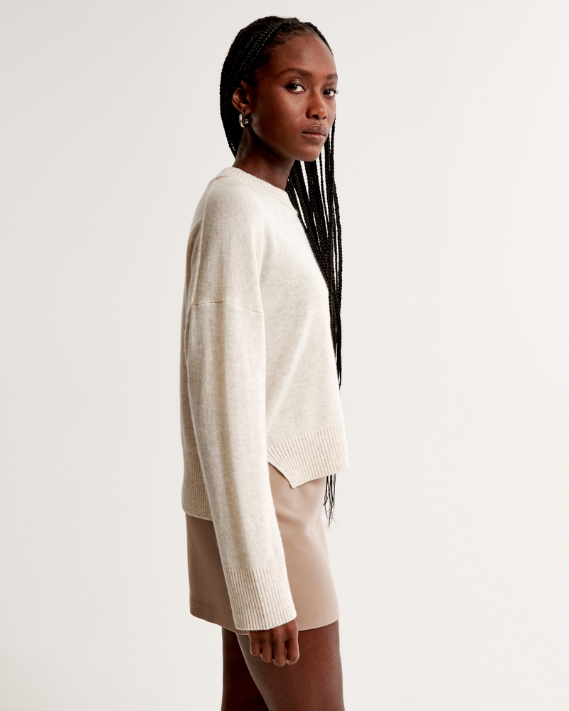 Cashmere Crew Sweater(cream,XXS)
