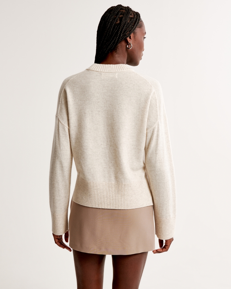 Cashmere Crew Sweater(cream,XXS)