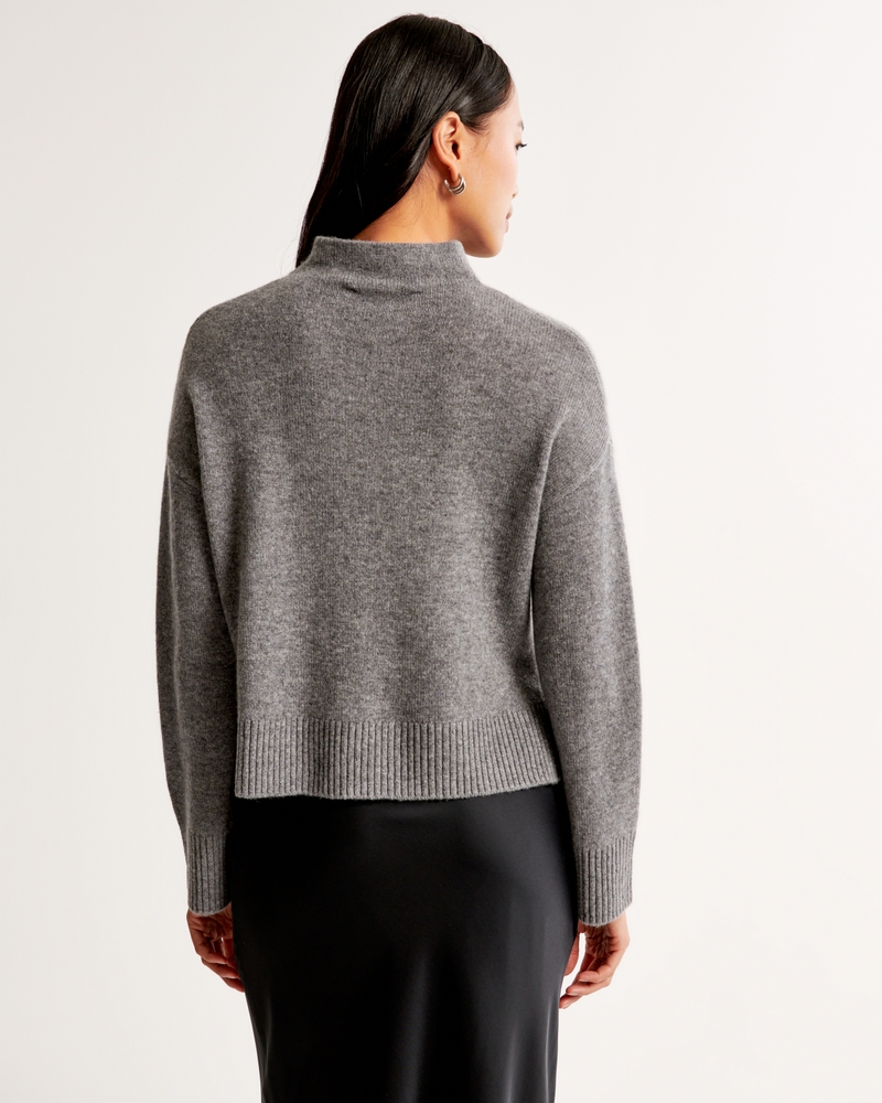 Cashmere Mockneck Sweater(grey,XXS)