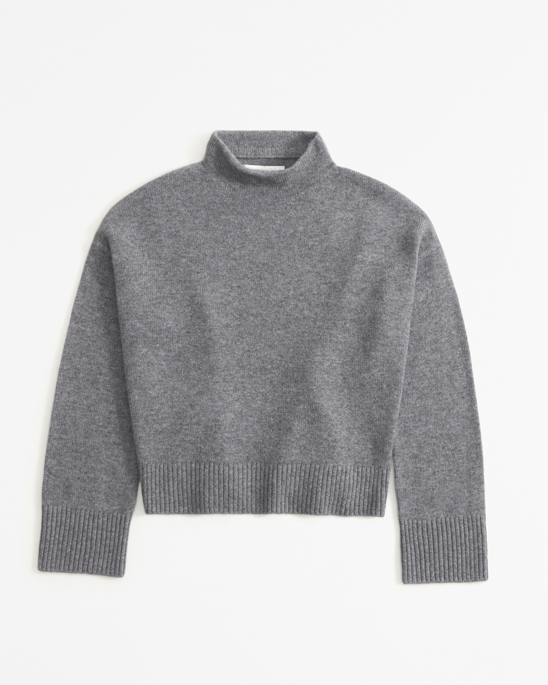 Cashmere Mockneck Sweater(grey,XXS)