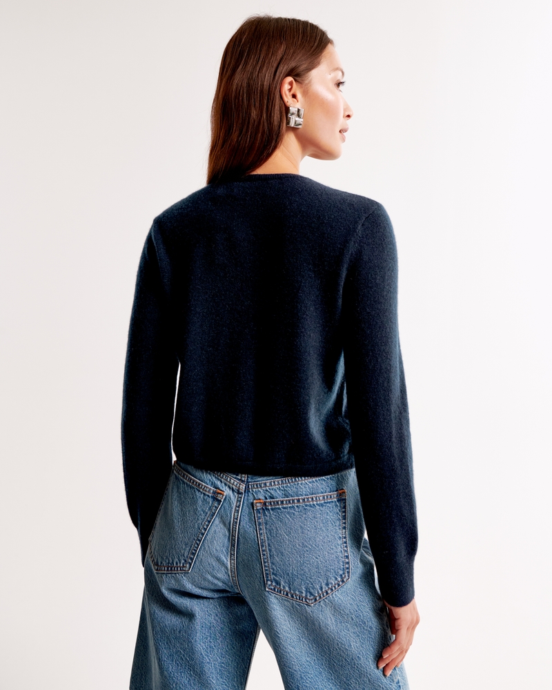 Cashmere Crew Cardigan(navy,XXS)
