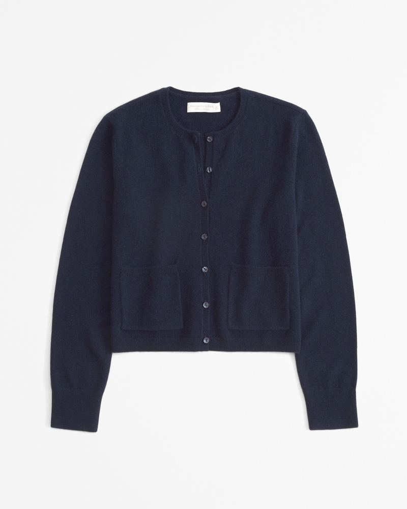 Cashmere Crew Cardigan(navy,XXS)