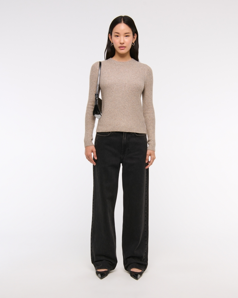 Slim Crew Sweater(brown,XXS)