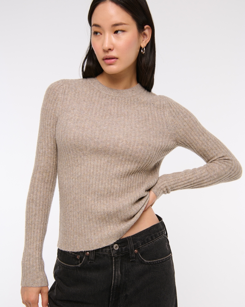 Slim Crew Sweater(brown,XXS)