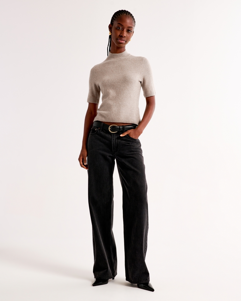 Skimming Mockneck Sweater Tee(taupe,XXS)