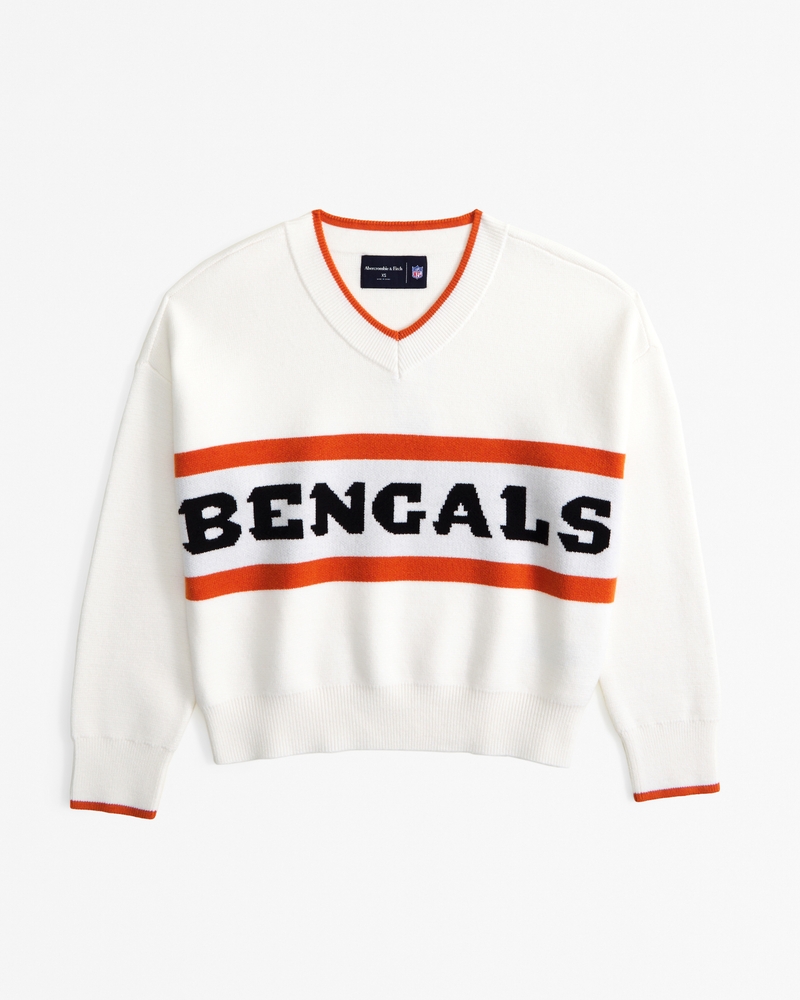 Cincinnati Bengals LuxeLoft V-Neck Sweater(white - bengals,XXS)