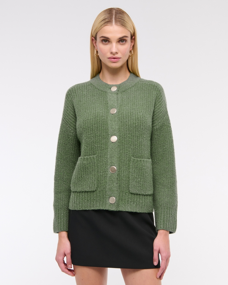 Relaxed Hardware Crew Cardigan