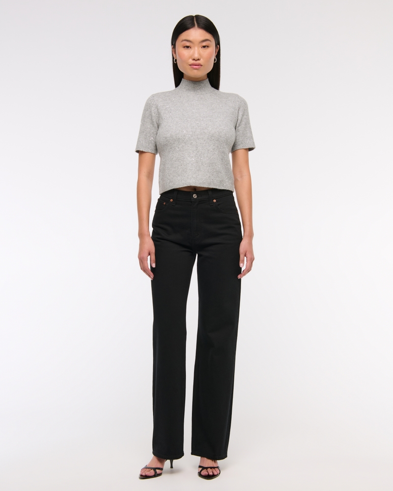 Lurex Mockneck Sweater Tee(gray shine,XXS)