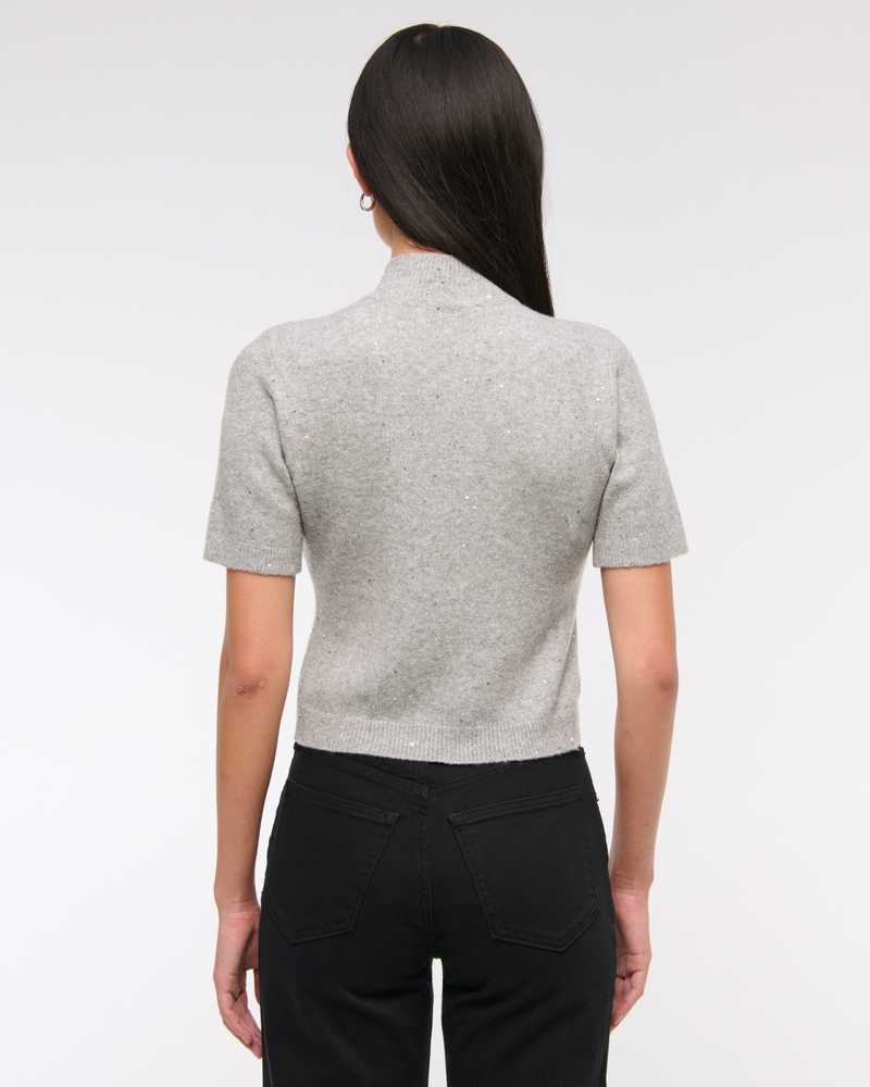 Lurex Mockneck Sweater Tee(gray shine,XXS)