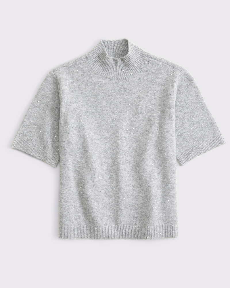 Lurex Mockneck Sweater Tee(gray shine,XXS)
