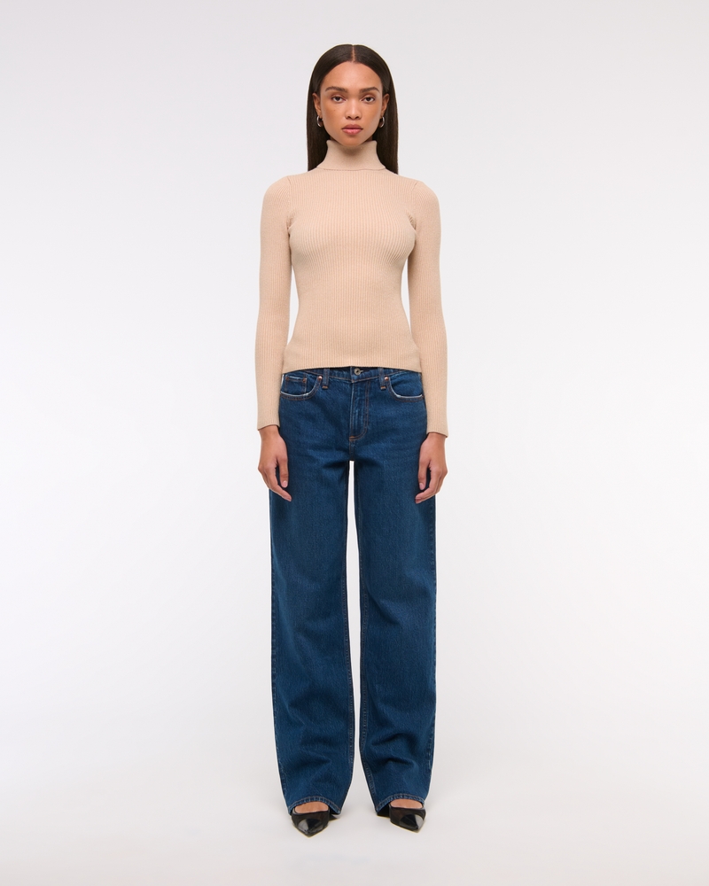LuxeLoft Lurex Slim Ribbed Turtleneck Top(light brown with gold lurex,XXS)