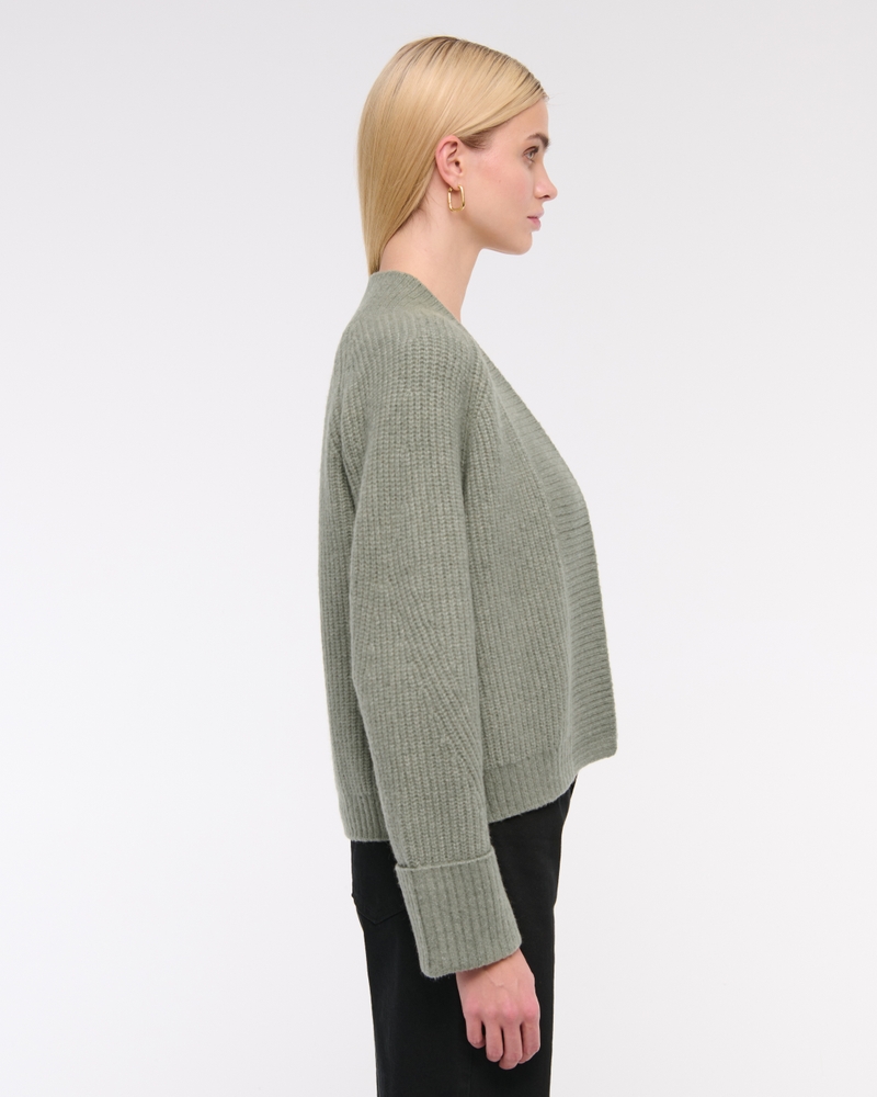 Ribbed Non-Closure Cardigan(frosty olive,XXS)