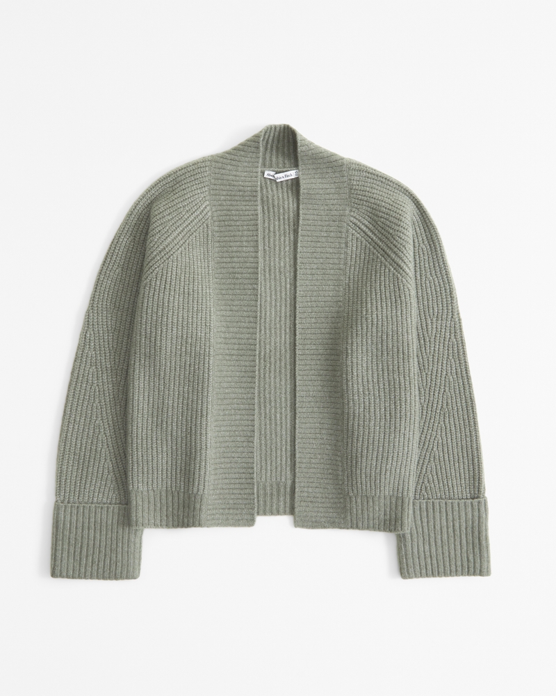 Ribbed Non-Closure Cardigan(frosty olive,XXS)