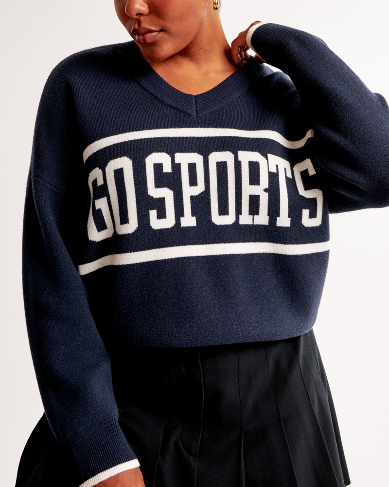 Go Sports LuxeLoft V-Neck Sweater(dark indigo,XXS)