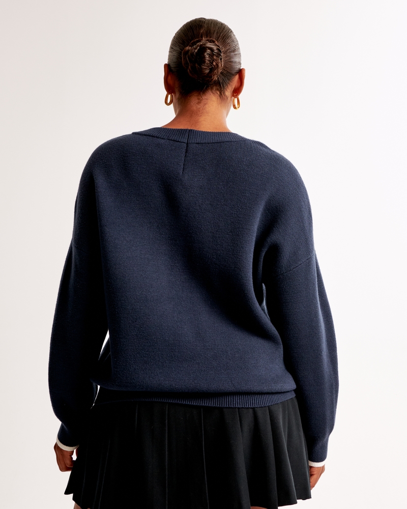 Go Sports LuxeLoft V-Neck Sweater(dark indigo,XXS)