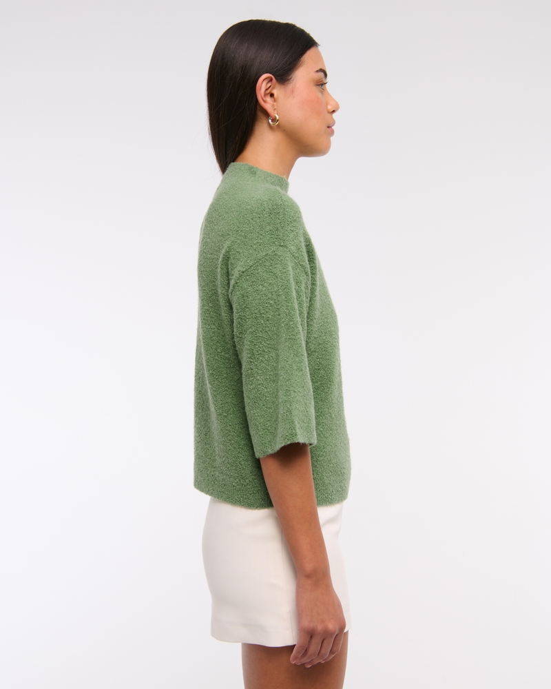 Boucle Mockneck Sweater Tee(green,XXS)