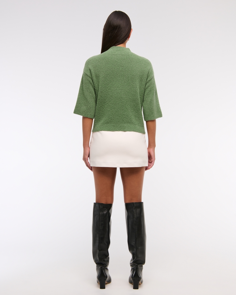 Boucle Mockneck Sweater Tee(green,XXS)