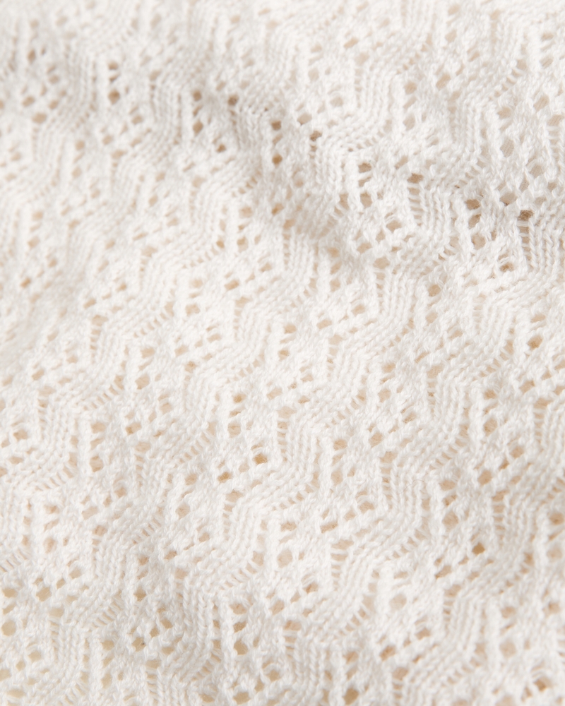 Crochet-Style Open Back Tank(cream,XXS)