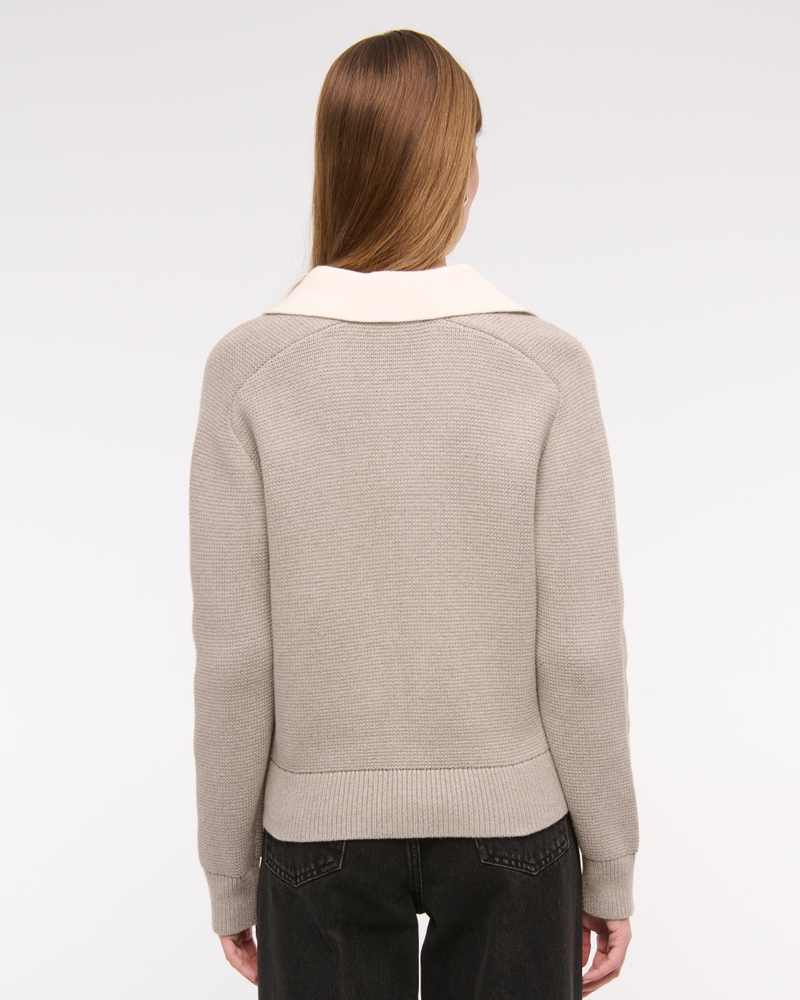 Easy Long-Sleeve Sweater Polo(sand,XXS)
